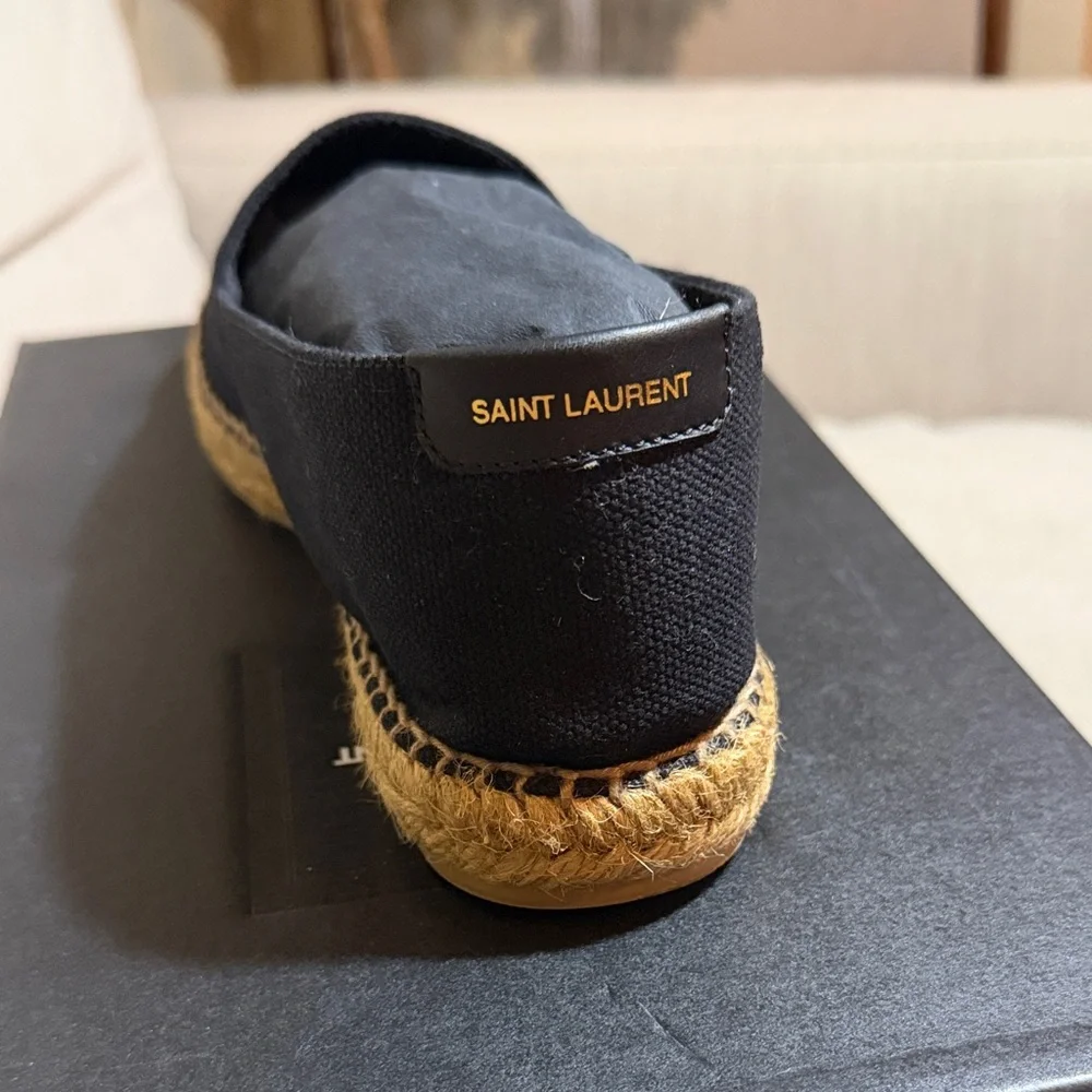 Saint Laurent Black Canvas Loafers - Picture 4 of 7